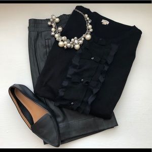 J.Crew | Black Ruffle Cardigan | $9